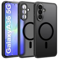 Opkiegrn Compatible with Samsung Galaxy 5G Case with 2 HD Screen Protectors, [Compatible with MagSafe] Camera Shockproof Magnetic Translucent Matte Phone Case
