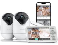 Dr.Care VistaView Lite Smart WiFi Baby Monitor - 4 720P Split Screen & 1080P Camera App Control, Motion Alerts, HD Night Vision, 3000mAh Battery, 2-Way Talk, Multi-User, Triple Security, 1000ft Range