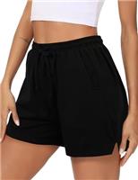 Litherday Women's Running Shorts Gym Cotton Sweat Jogging Sports Workout Cycling Athletic Lounge Bermuda Hiking High Waist with Pockets