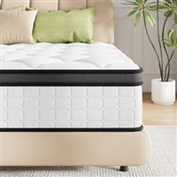 ABENE Mattress 10.6 Inch Single Memory Foam Pocket Spring Mattress 3FT Medium Firm Hybrid 7 Zone Orthopedic Mattress with Soft Fabric