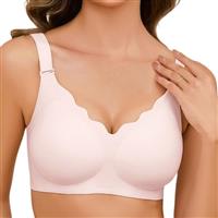 CMTOP Bras for Women Non Wired Women's Bras Floral V Neck Push up Bras Support Full Coverage Everyday Bra Seamless Wireless T Shirt Bras Comfort Padded Bralettes with Bra Extender