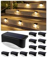 KALAHOL Solar Lights Outdoor Garden, 12 Pack Solar Fence Lights, Waterproof Garden Step Light for Outdoor Stairs, Steps, Fence, Yard, Patio, Gutter, Pathway, Decoration (Warm White)