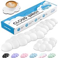 Sushret Cloud Wrist Rest Keyboard and Mouse Set, PU Leather Memory Foam Wrist Support Keyboard, Cute Cloud Arm Rest Pad & Palm Cushion, PC/Gaming Desk Accessory for Office, Computer Setup