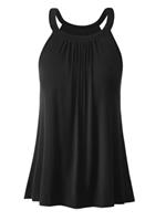 Vislivin Womens Tank Tops with Built in Bra Halter Neck Vest Tops Loose Fitting Camisole S-XXXL