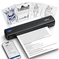 POLONO Portable Printer Wireless for Travel, D810 Bluetooth Thermal Printer A4 Support for 8.5"x11" US Letter, Inkless Printer Compatible with iOS, Android, Laptop for Office, Car and Home, Black
