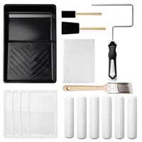 Mister Rui 16pcs Paint Roller Kit, 6" Paint Rollers, 6 Inch Foam Paint Roller Kit, Paint Tray and Disposable Liners, Paint Brush, Painting Tools for House Painting and Renovation