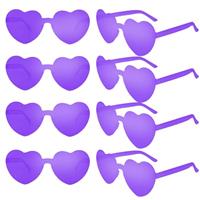CHRORINE 8/16/ 24 Pairs Heart Shaped Sunglasses Rimless Heart Glasse Transparent Candy Colors for Party Favor
