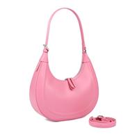 MoreFarther Leather Shoulder Handbags for Women, Classic Crescent Bags with Adjustable Strap and Zipper Closure, Convertible Hobos Crossbody Bag for Work School Travel