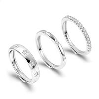 ALEXCRAFT 3/4 Pcs Silver Gold Filled Stacking Rings for Women Teen Statement Finger Ring Classic Cubic Zirconia Star Thin Gold Ring Set