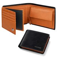 HOCRES Wallets for Mens Muti-Functional RFID Blocking Leather Slim Wallet with 15 Credit Card Holders, 2 Banknote Compartments & 2 ID Window Minimalist Wallets Men with Gift Box