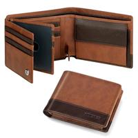 HOCRES Wallets for Mens Muti-Functional RFID Blocking Leather Slim Wallet with 15 Credit Card Holders, 2 Banknote Compartments & 2 ID Window Minimalist Wallets Men with Gift Box