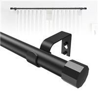 Curtain Pole for Windows, Curtain Poles Set for Eyelet Curtains, 1'' Diameter Adjustable Length Curtain Rod, Easy Install Decorative Metal Adjustable Curtain Pole