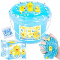 Blue Crystal Slime, Super Soft and Non-Sticky, Premade Ocean Series Big Crunchy Slime Kit, Slime Party Favors for Kids, Birthday Gifts for Girls Boys