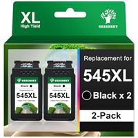 GREENSKY 545XL Black Ink Cartridge Replacement for Canon 545 Black Ink Cartridge PG545 XL PG545XL PG-545XL for Pixma TS3350 TS3150 TS3355 TS3450 TS3451 TS3452 MG3050 MG2550 MG2950 TR4650 (2 Black)