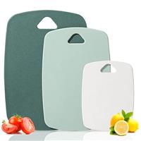 Rouceyxin Chopping Board Set, BPA Free Plastic Cutting Board, Dishwasher Safe Cutting Board, Chopping Boards for Kitchens Easy Hanging Set of 3