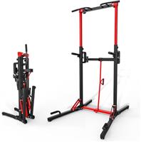 ONETWOFIT Foldable Power Tower Pull Up Bar Station Assistive Trainer, Multi-Function Adjustable Height Dip Station for Home Gym Workout Pull Up Stand