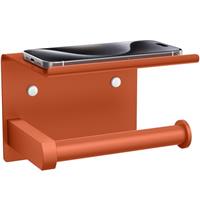 Tindbea Toilet Paper Holder with Phone Shelf, Wall Mount Toilet Tissue Roll Holder