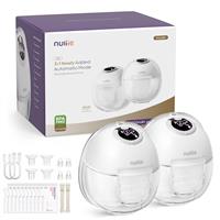 Nuliie Electric Breast Pump Hands-Free S32, Wearable Portable Breast Pumps 4 Modes 9 Levels, 24MM Comfortable Flange, More Private, Replaced Accessories Included
