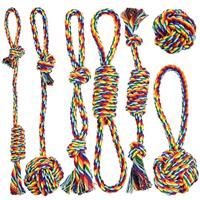 Speedy Panther 7 Pack Dog Rope Toy for Small Dogs, Tough Dog Chew Toys, Puppy Teething Tug Toy, Colourful Cotton Rope Toys for Small Medium Dogs