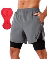 Sportneer MTB Shorts Padded Bike Shorts for Men, 3D Padded Mountain Cycling Shorts Lightweight Loose-fit Riding Biking Bicycle Biker Shorts for Men Zipper Pockets