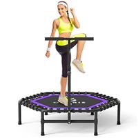 CLORIS 45in Trampoline Rebounder Max Load 450lbs Fitness Trampoline with Adjustable Foam Handle for Adult, Best Gift for Adult