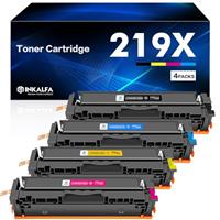 220X 220A Toner With Chip for HP 220X Toner Set Compatibel Color Laserjet Pro MFP 4302dw 4302fdw 4202dw 4202dn 4302fdn (4 Pack: W2200X W2201X W2202X W2203X, Black Cyan Yellow Magenta)