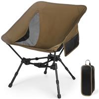 Portable Folding Camping Chair: Lightweight Height Adjustable Camping Chairs Stable Supports 330 Lbs with Side Pockets Easily Handle Outdoor Travel, Parks, Fishing, Music Festivals Needs