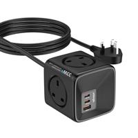 Socket Cube USB C Power Strip with 4 Outlets 3250W and 30W USB C Charging for iPhone 16/15/14, iPad,MacBook, Galaxy, Power Delivery Charging for Game, Dorm Rooms, Home, Office