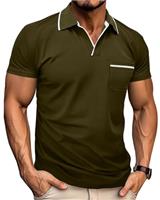 Ophestin Men's Polo Shirts Short Sleeve Tops Casual Raglan T Shirts Golf Polo Shirts