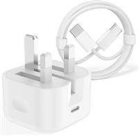 2 Pack USB C Plug Fast ChargeMFI Certified20W Folding USB C Adapter for iPhone 14/13/12/11/X,iPad, AirPods Pro, Type C Adapter Fast USB C Charger UK Adapter