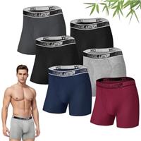 IGOLUMON Bamboo Mens Boxers Shorts Multipack Soft Comfortable 6 Pack Mens Underwear Trunks Briefs with Open Fly - No Itchy Labels - Moisture Wicking