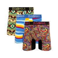 OddBalls Mens Bamboo Boxer Shorts, 3 Pack Anti Chafing Breathable Moisture Wicking Underwear, Elastic Waistband, No Itchy Labels Boxers Multipack