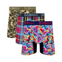 OddBalls Mens Bamboo Boxer Shorts, 3 Pack Anti Chafing Breathable Moisture Wicking Underwear, Elastic Waistband, No Itchy Labels Boxers Multipack