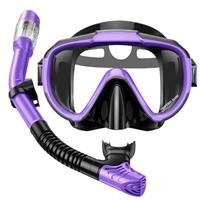 Lealinga Snorkel Set Adults Snorkel Mask Anti-Fog Panoramic View Diving Mask Dry Top Snorkel Kit with Travel Bag Diving Set for Snorkeling Scuba Diving Swimming Travel