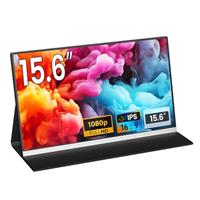 Portable Monitor,15.6'' Full HD 1080p USB-C HDMI, Ultra-Slim Travel Second Screen with Eye Care & Speakers, Compatible with Laptop, PC, Mac, Phone, PS5, Xbox