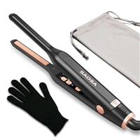 SAOSA Pencil Flat Iron, 9mm Small Flat Irons for Short Hair, Pixie Cut and Bangs, Mini Straightener for Edges, Tiny Hair Straightener Dual Voltage with Adjustable Temperature
