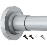 Yeabett Curtain Poles, Extendable Net Curtain Rod, Telescopic Curtain Pole for Bathroom or Windows, No Drilling, No Slip, No Rust