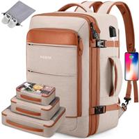 Bagsure Travel Backpack for Men with 4 Packing Cubes, 40L Large Expandable Carry-On Luggage for Men and Women, 17.3 Inch Laptop Backpack