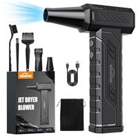 WHATOOK A1 Max Electric Compressed Air Duster: Mini Super Power 4 Gear Adjustable 250000RPM with 8000mAh Battery LED Light Blower, USB-C Rechargeable Dust Blower Cleaner for PC, Keyboard, Car, Outdoor