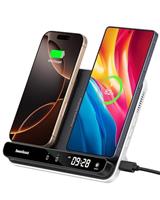 SwanScout 30W Dual Phone Wireless Charger for iPhone/Samsung/Google, Dual Phone Charging Station for iPhone 168, Galaxy S25-S10/Z Flip, Pixel 9-3, SwanScout 504, Wireless Charger for 2 Phones