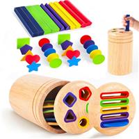 LHBuno Montessori Toys for 1 2 3 Years Olds, 2 In 1 Wooden Color Sorting Toy Toddler Toy for 1 2 3 Year Olds Baby Birthday Gifts for 1-2-3 Year Olds Boys Girls