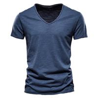 Men's Short Sleeve V Neck T-Shirt Casual Plain Summer Basic Tee Top