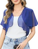 Aottori Bolero Shrug for Women Summer Chiffon Cardigans UK Ladies Short Sleeve Open Front Sheer Shawl Tops Thin Cropped Cardigan Jackets Evening Wedding