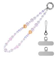 pcgaga Designed Pearl Beaded Phone Charm, Mobile Phone Wrist Strap, Handmade Phone Bracelet Straps, Anti-Lost Lanyard Wrist Chain for Women Girls Gift,Phone Accessories, Keychain