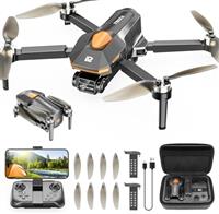 PLEGBLE Drones with Camera for Adults Kids 8-12, Brushless Motor Mini Foldable RC Quadcopter with WiFi, Tap Fly, Voice Control, Gesture Photography, Gift Toys for Men Boys