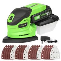 GALAX PRO Cordless Sander with 20V 2.0A Battery,12000 RPM Powerful Speed Detail Sanders with 20Pcs Sandpapers, Electric Mouse Sander for Tight Spaces Sanding in Home Decoration with Dust Box