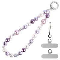 pcgaga Designed Pearl Beaded Phone Charm, Mobile Phone Wrist Strap, Handmade Phone Bracelet Straps, Anti-Lost Lanyard Wrist Chain for Women Girls Gift,Phone Accessories, Keychain