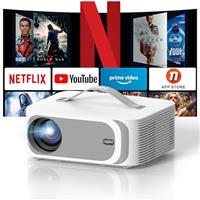 Smart Projector-4K[AI Movin System Netflix-Licensed&Dolby] with WiFi 6 and Bluetooth,30000 Lumen Native 1080P, Lisowod Electric Focus Keystone Portable Proyector with Netflix/YouTube/Prime Video