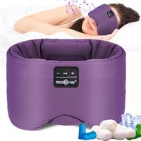 Musicozy Sleep Mask with Bluetooth Headphones,Comfortable Silk Eye Mask Headphones for Men Women,Soft Sleep Headphones Bluetooth Eye Mask for Sleeping,Travel,Relax,Yoga,Meditation,Large in Size
