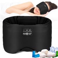 Musicozy Sleep Mask with Bluetooth Headphones,Comfortable Silk Eye Mask Headphones for Men Women,Soft Sleep Headphones Bluetooth Eye Mask for Sleeping,Travel,Relax,Yoga,Meditation,Large in Size
